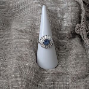 Elegant Silver and Blue Ring